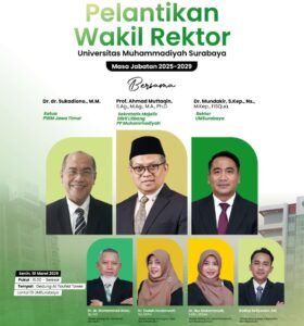 Pelantikan Wakil Rektor UM Surabaya Dihadiri Ketua PWM Jatim dan Sekretaris Majelis Dikti PP Muhammadiyah 