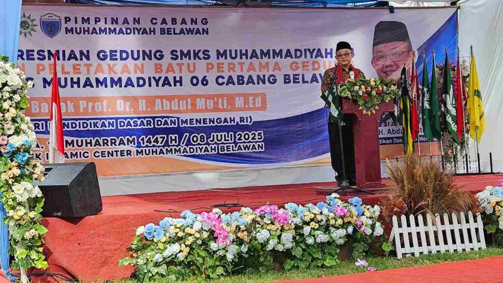 Abdul Mu’ti Resmikan SMK Muhammadiyah Belawan dan Tegaskan Tiga Prinsip Penting