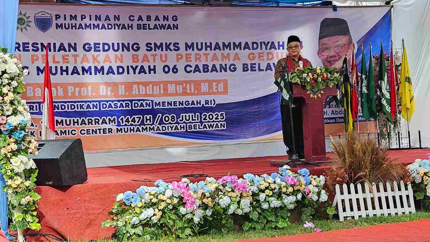 Abdul Mu’ti Resmikan SMK Muhammadiyah Belawan dan Tegaskan Tiga Prinsip Penting
