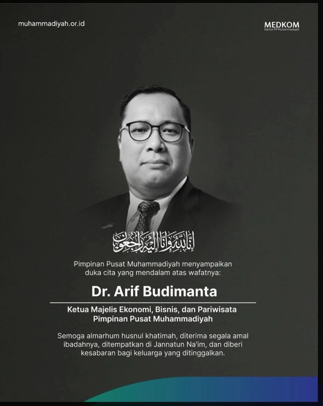 Ketua Majelis Ekonomi PP Muhammadiyah Wafat, Sejumlah Tokoh Sampaikan Dukacita Mendalam