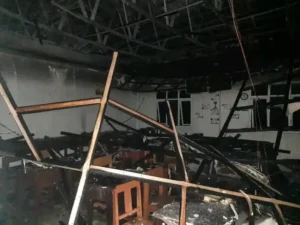 Sisa kebakaran pontrenmu Daarul Ulum Majenang Cilacap