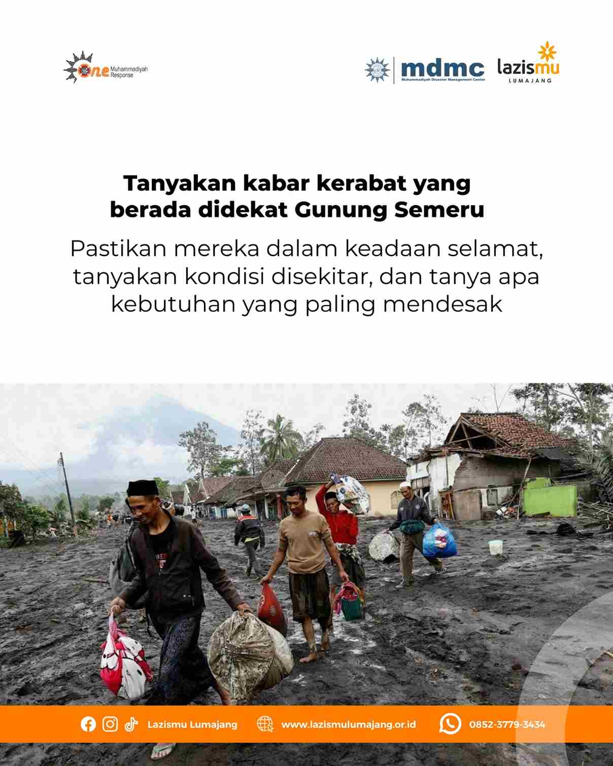 Erupsi Gunung Semeru: MDMC Lumajang Fokus pada Penyintas dan Layanan Darurat