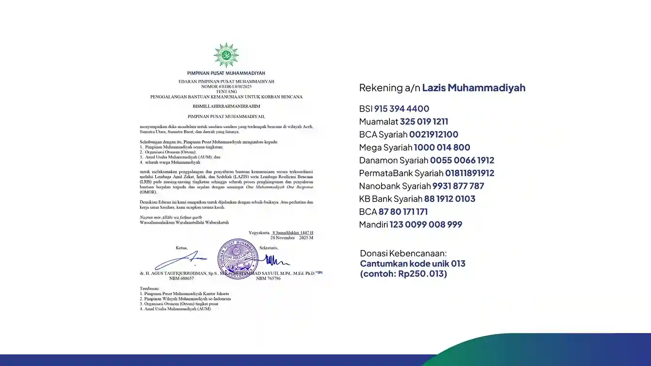 One Muhammadiyah One Response: Komando Kemanusiaan untuk Korban Bencanca Sumatera