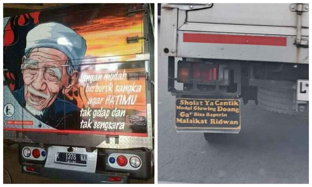 Bak truk bisa menjadi media dakwah alternatif. (*/A.Nidlom)
