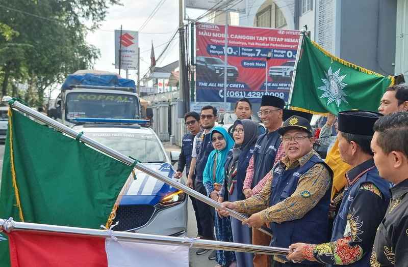 Bantuan beras dari UEA diluncurkan ke Sumatra. (ist)