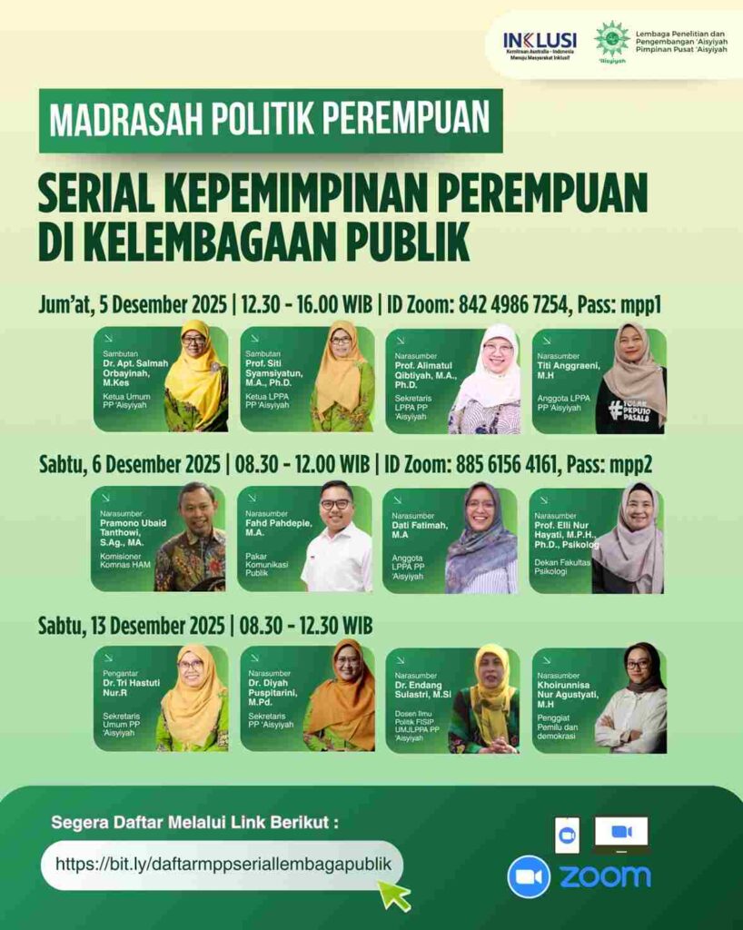 Madrasah Politik Perempuan LPP ‘Aisyiyah: Menguatkan Langkah Kepemimpinan di Ranah Publik
