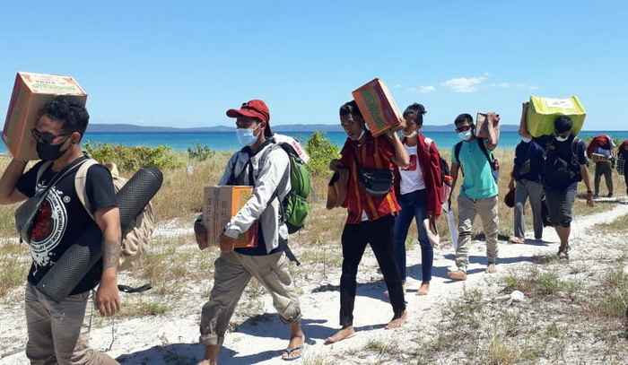 ilustrasi: Relawan Maharesigana terjun langsung di lokasi bencana. (ist)