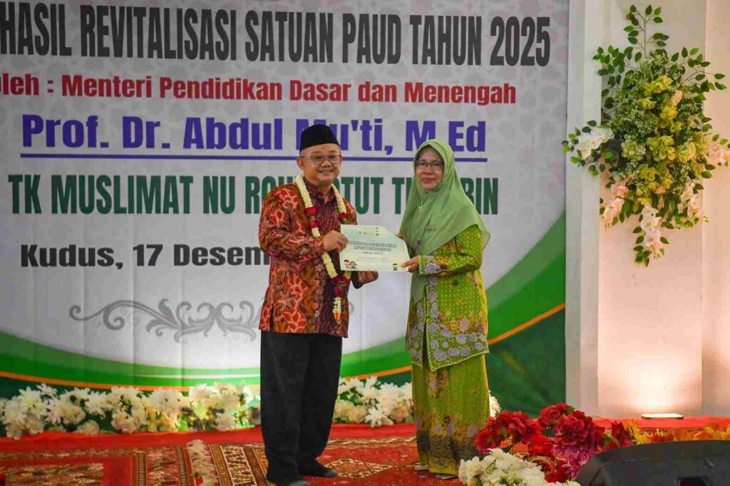 Resmikan TK Muslimat NU, Mendikdasmen Tegaskan Komitmen Pemerintah dalam Perkuat Pendidikan Usia Dini