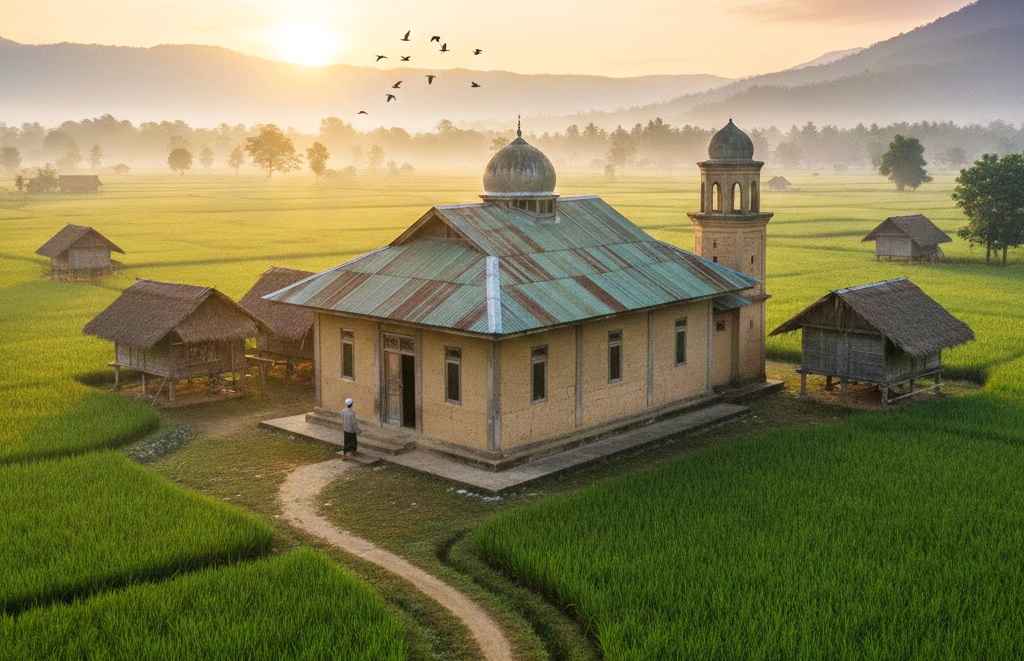 ilustrasi: mushallah di wilayah pedesaan.