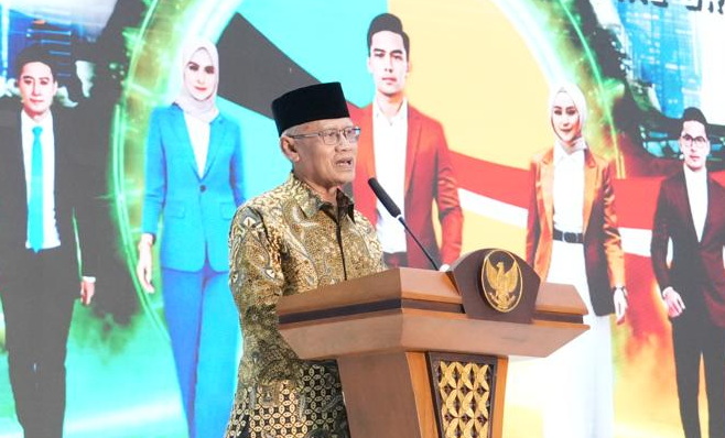 Haedar Nashir, beri sambutan pada Rakornas BSI di Kabupaten Magelang. (ist)