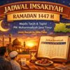 Majelis Tarjih Muhammadiyah Jatim Rilis Jadwal Imsakiyah Ramadan 1447 H