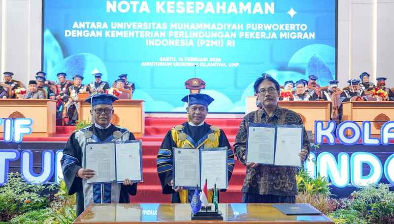 UMP dan Kementerian P2MI usai penandatanganan MoU. (ist)