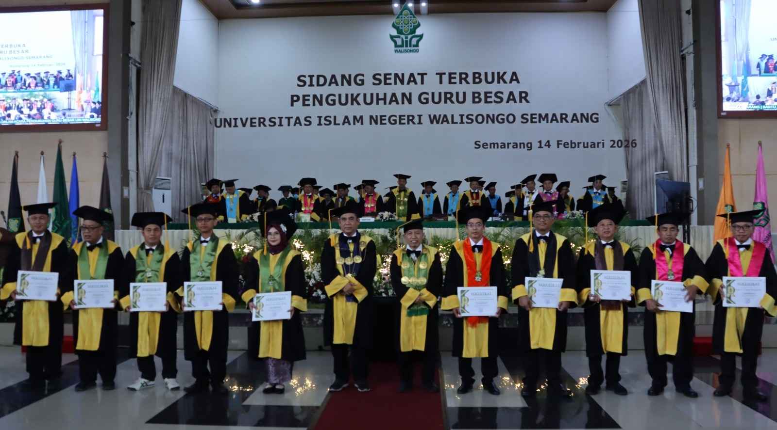 Sebanyak 10 Guru Besar UIN Walisongo Semarang usai dikukuhkan. (ist)