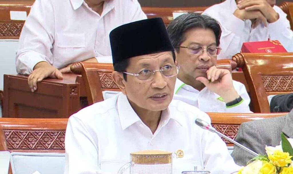 Menag Nasaruddin Umar saat rapat dengar pendapat dengan Komisi 8 DPR RI. (ist)