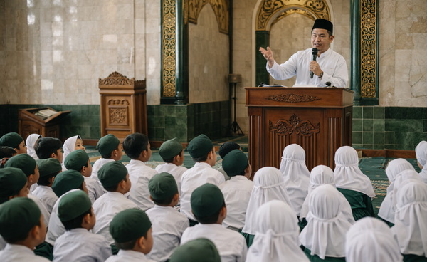 Ilustrasi: siswa siswi sedang mengikuti tausiah.
