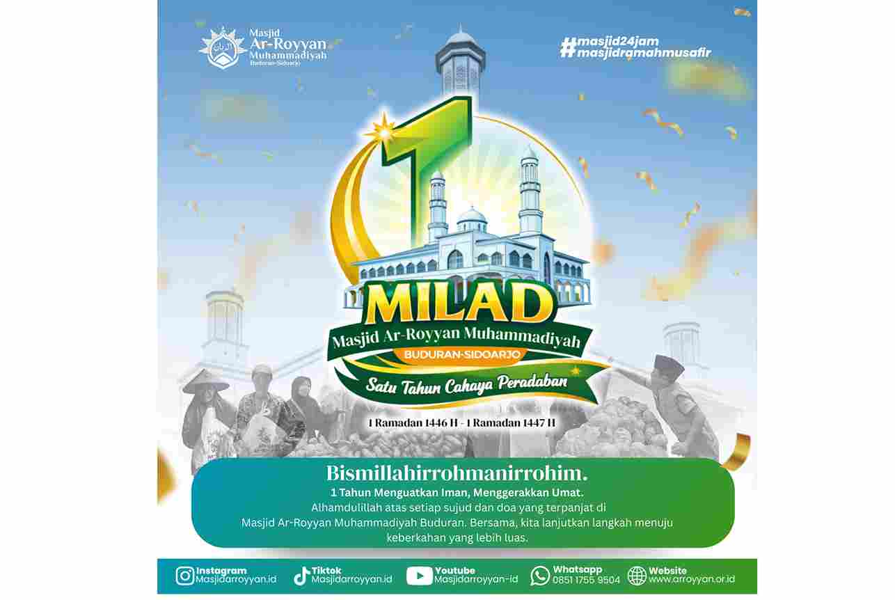 Satu Tahun Masjid Ar-Royyan Buduran, Menjadi Rumah Para Musafir