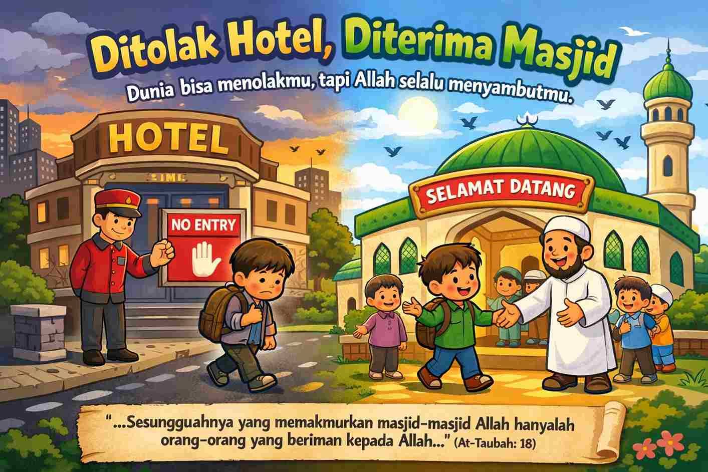 Ditolak Hotel Tapi Diterima Masjid