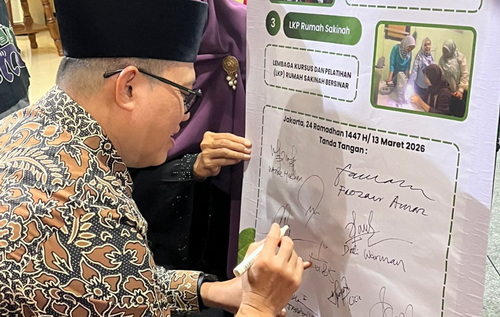 Peluncuran program pemberdayaan sosial, ekonomi dan pendidikan di rumah sakinah. (ist)