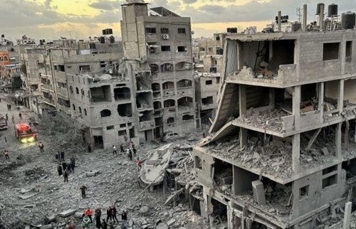 Salah satu kamp pengungsi Palestina di Gaza dihancurkan oleh Israel. (cnn)