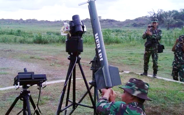 Uji coba Rudal Merapi di Lumajang, Jawa Timur, menunjukkan hasil yang presisi. (ist)