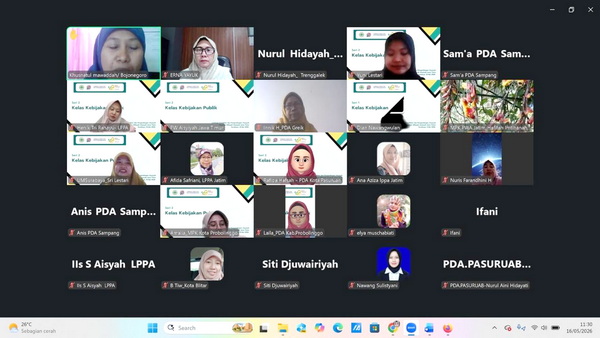 Zoom meeting diikuti banyak peserta, menunjukkan tema ini sangat menarik bagi perempuan. (ist)