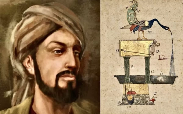 Al-Jazari dengan teknik slauran air otomatis pencuci tangan. (ist)