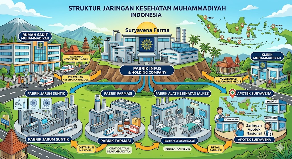 Ilustrasi: membayangkan sebuah jaringan kesehatan dari hulu hingga hilir yang dibangun Muhammadiyah.