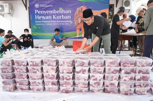 Pelaksanaan kurban di Kantor Pimpinan Pusat (PP) Muhammadiyah Yogyakarta. (ist)