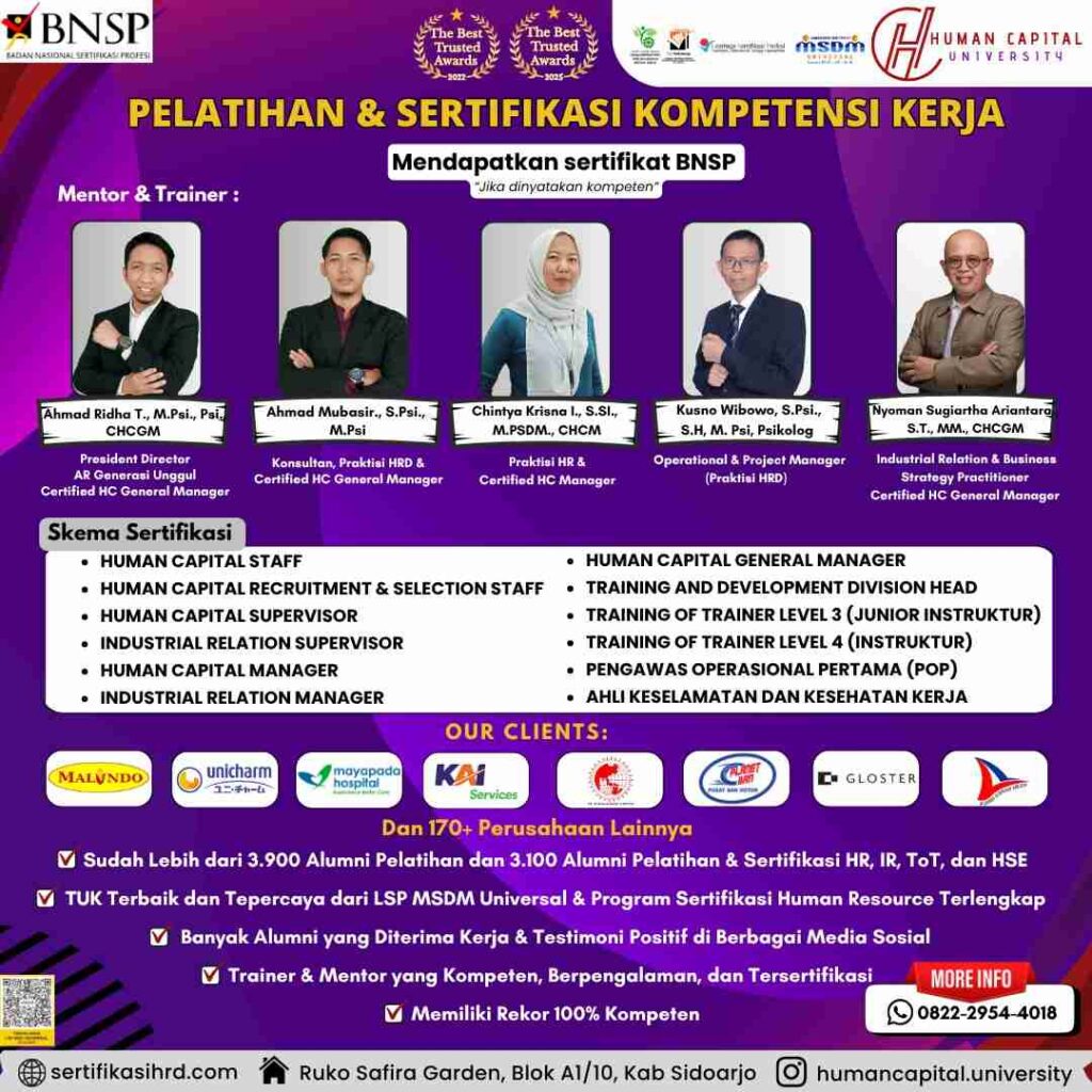 Human Capital University Dorong Peningkatan Kompetensi Kerja melalui Pelatihan & Sertifikasi BNSP