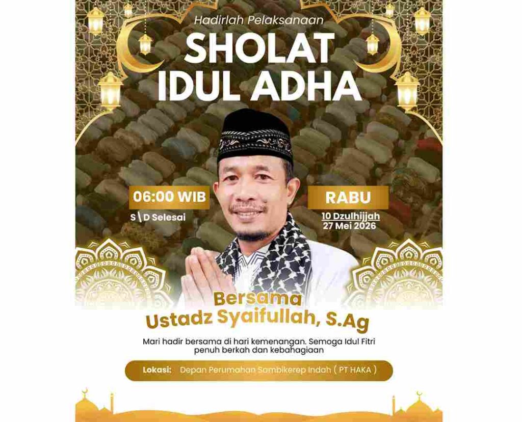 PRM Sambikerep dan Jamaah Masjid Al Ikhlas Jelidro Surabaya Gelar Salat Iduladha 1447 H