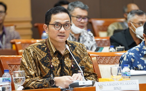 Kepala BPKH, Fadlul Imansyah dalam rapat kerja bersama Komisi VIII DPR RI di Jakarta. (ist)
