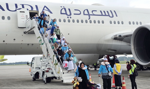 Salah satu kelompok terbang jemaah haji telah mendarat di Tanah Air. (ist)