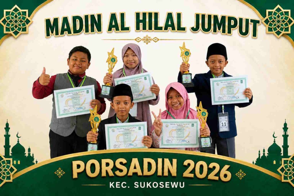Lima Santri Madin Al Hilal Jumput Raih Juara pada PORSADIN Kecamatan Sukosewu 2026