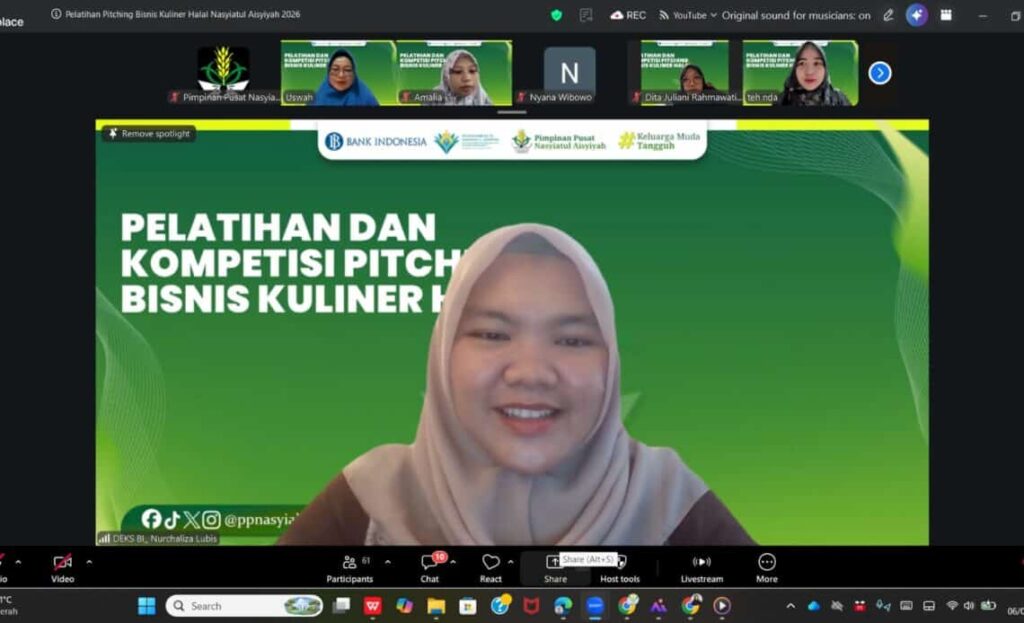 "Pelatihan dan Kompetensi Pitching Bisnis Kuliner Halal" yang berlangsung secara daring. (ist)