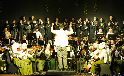 Pegelaran konser musik Sang Surya Philharmonic Orchestra (SSPO) Universitas Muhammadiyah Yogyakarta (UMY).