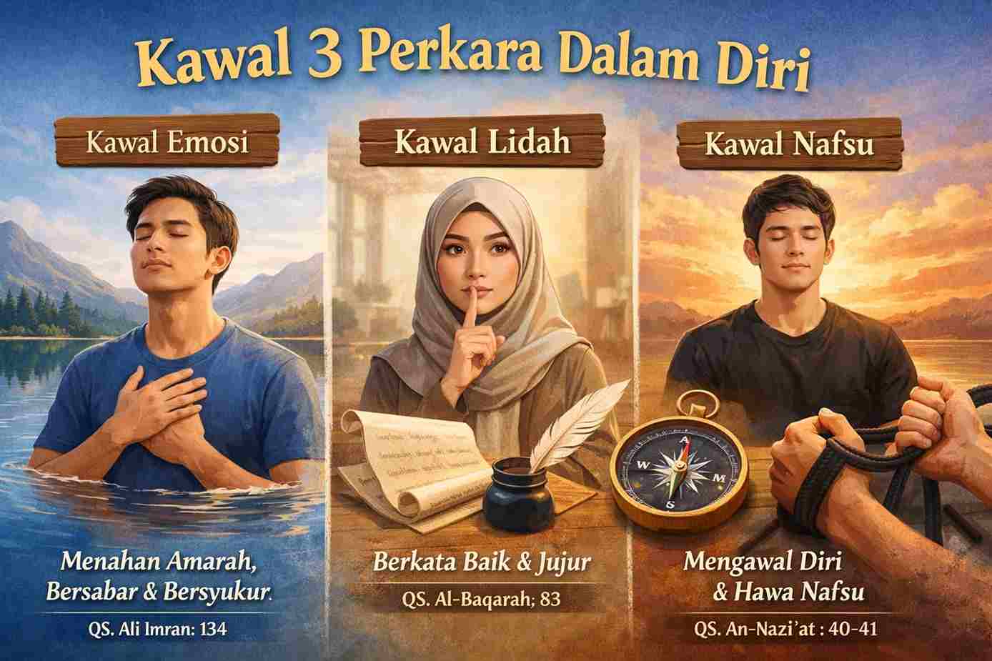 Kawal 3 Perkara dalam Diri: Emosi, Lidah dan Nafsu