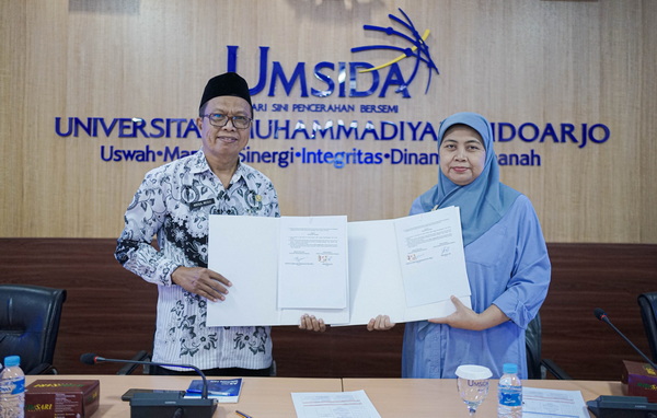 Penandatanganan Memorandum of Understanding (MoU) dan Memorandum of Agreement (MoA) antara PGRI Cabang Krian dan Umsida. (ist)