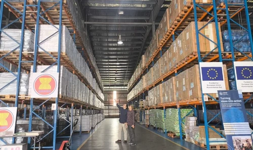 Gudang cadangan logistik kemanusiaan di fasilitas Humanitarian Response Depot milik WFP di Malaysia. (ist)