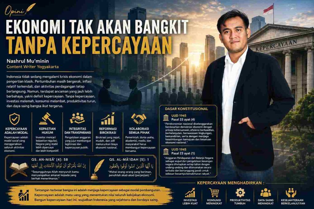 Ekonomi Tak Akan Bangkit Tanpa Kepercayaan