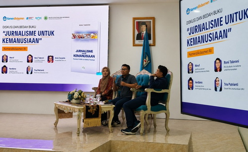 Diskusi dan bedah buku ”Jurnalisme untuk Kemanusiaan: Panduan Praktik Jurnalisme Filantropi”. (ist)