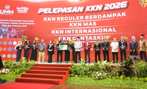 Pelepasan mahasiswa KKN di Kampus UMM. (ist)