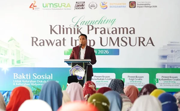 Rektor Umsura, Prof. Mundakir, meresmikan Klinik Pratama Rawat Inap Umsura. (ist)