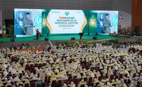 Haedar Nashir hadir dalam Muktamar NA yang dihadiri ribuan peserta. (ist)