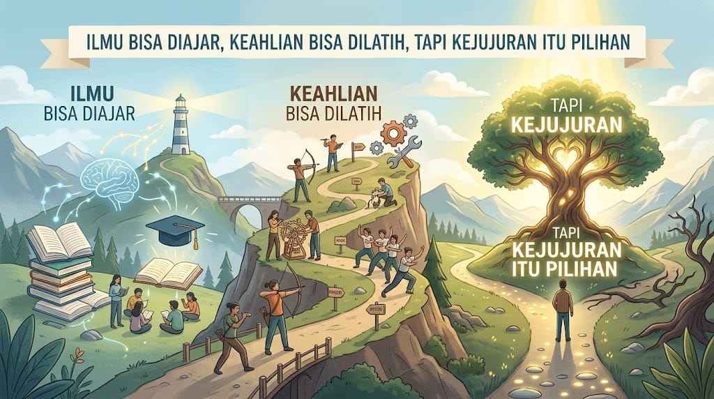 Ilmu Bisa Diajar, Keahlian Bisa Diatih, Tapi Kejujuran itu Pilihan