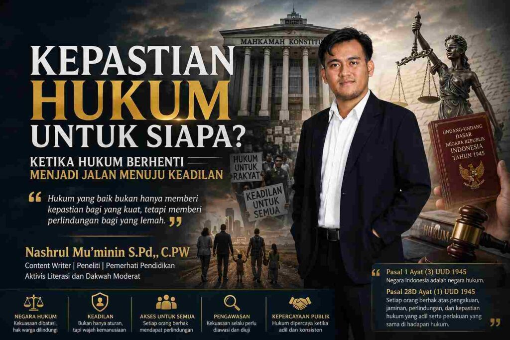 Kepastian Hukum untuk Siapa? Ketika Hukum Berhenti Menjadi Jalan Menuju Keadilan