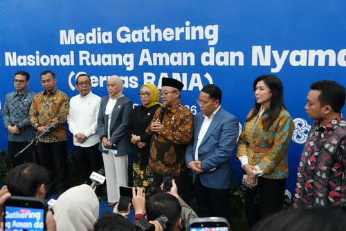 Mendikdasmen Abdul Mu'ti dalam peluncuran Gerakan Nasional Ruang Aman dan Nyaman Anak (Gernas RANA).