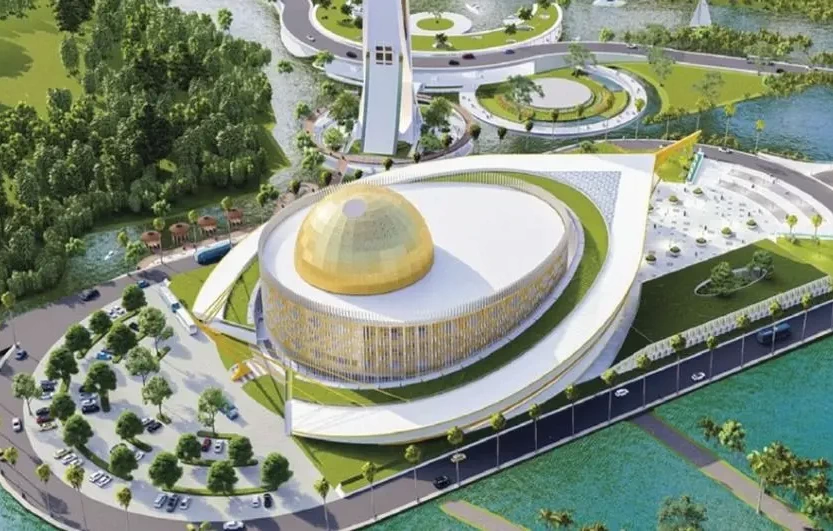 Penampakan bangunan utama masjid wakaf senilai Rp1 triliun. (ist)