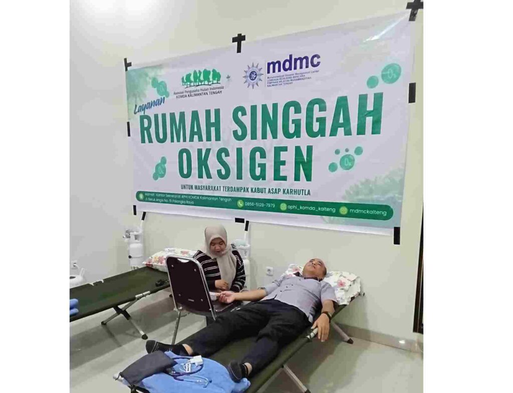 MDMC Bersama APHI Buka Rumah Singgah Oksigen Gratis bagi Warga Terdampak Kabut Asap