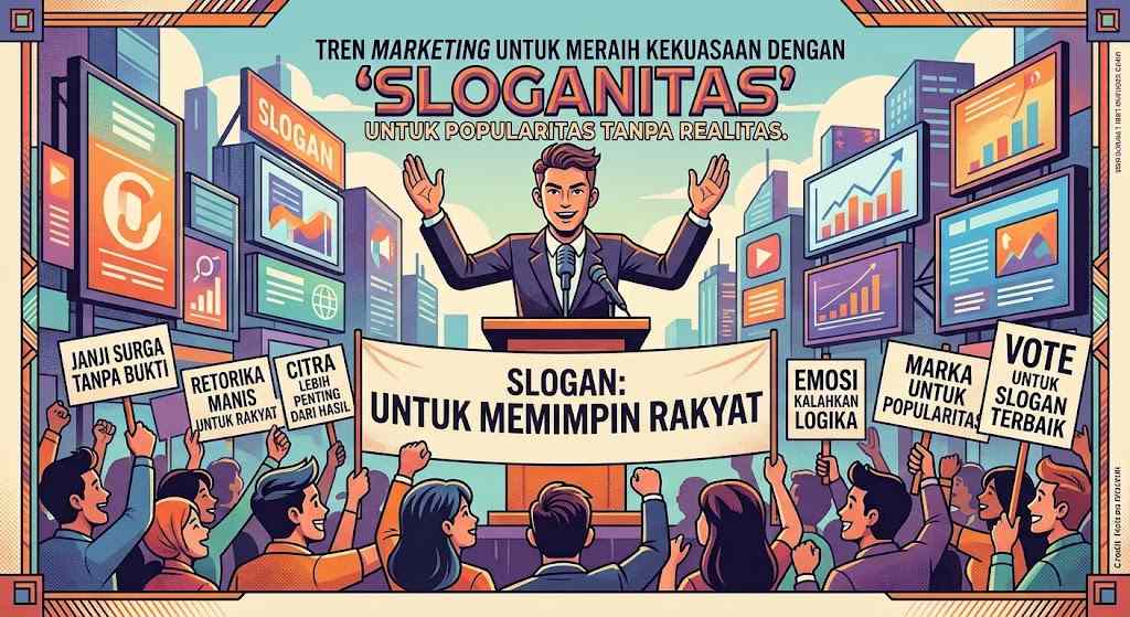 Sloganitas untuk Popularitas Tanpa Realitas