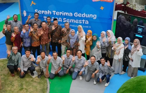 Peresmian dan serah terima gedung TK ABA Semesta. (ist)